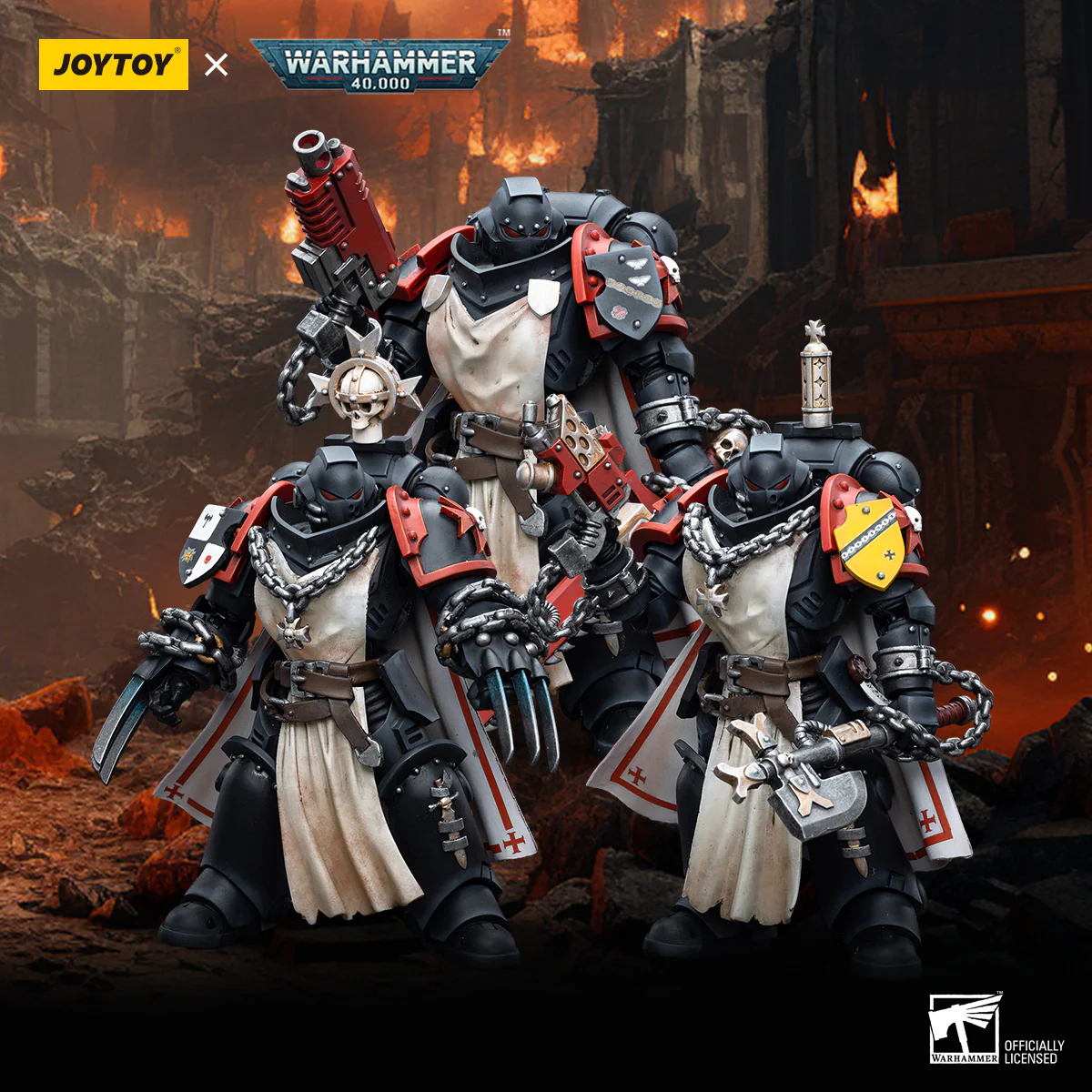 JOYTOY Warhammer 40k 1: 18 Black Templars Primaris Sword Brethren - JOYTOY WORLD