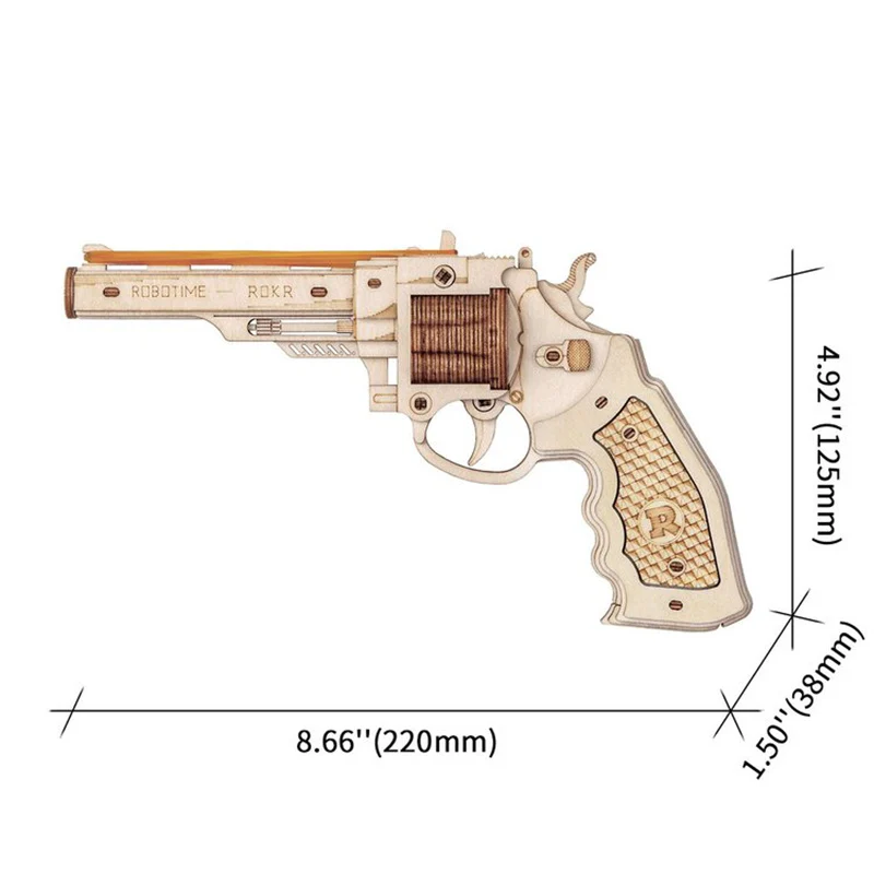 Robotime LQ401 ROKR Corsac M60 Gun Toy 3D Wooden Puzzle - JOYTOY WORLD