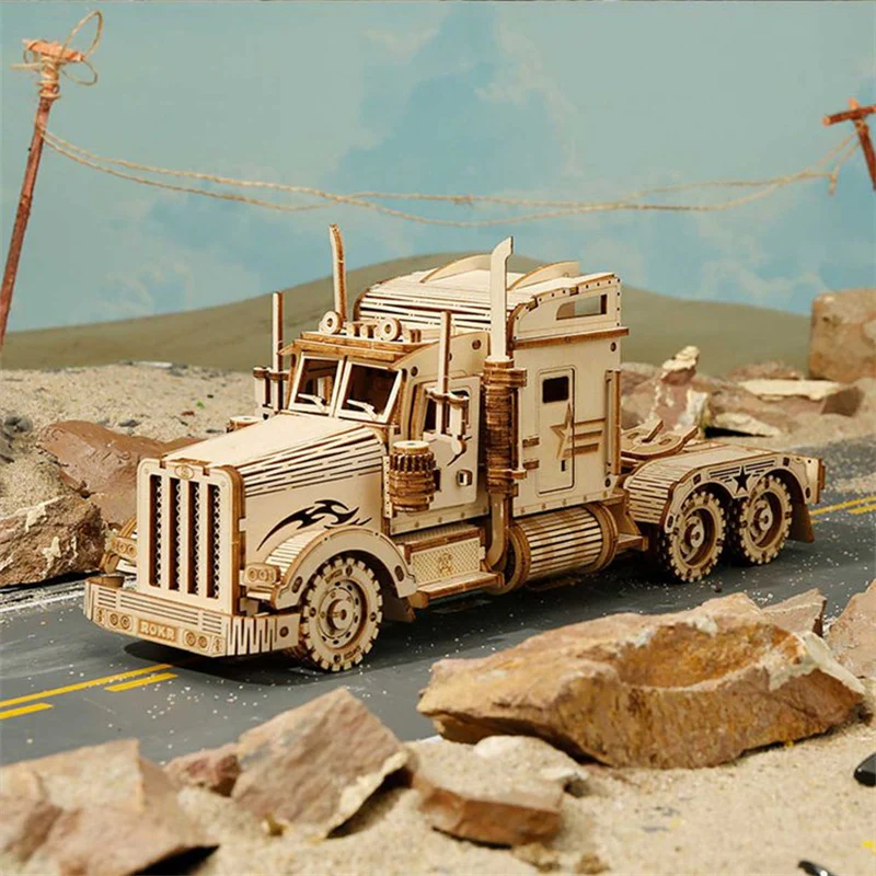 Robotime MC502 ROKR Heavy Truck Scale Model 3D Wooden Puzzle - JOYTOY WORLD