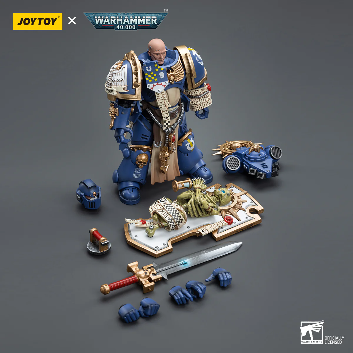 JOYTOY JT6465 Warhammer 40k 1: 18 Ultramarines Primaris Captain with Relic Shield and Power Sword - JOYTOY WORLD