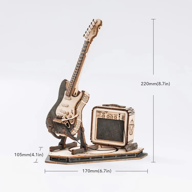 Robotime TG605K ROKR Electric Guitar Model 3D Wooden Puzzle - JOYTOY WORLD