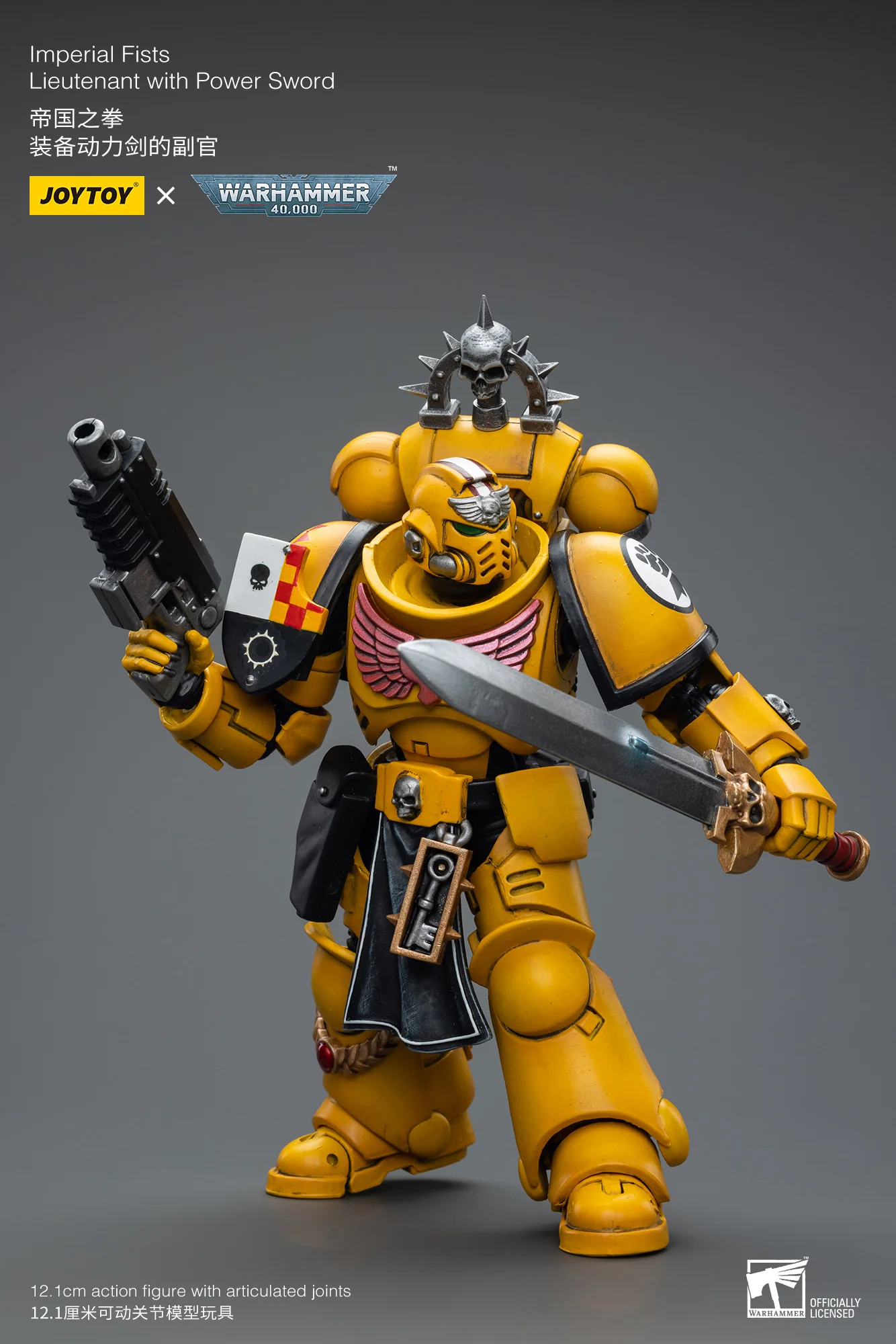JOYTOY JT7714 Warhammer 40k 1: 18 Imperial Fists Lieutenant with Power Sword - JOYTOY WORLD