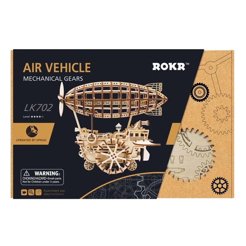 Robotime LK702 ROKR Air Vehicle Mechanical Airship 3D Wooden Puzzle - JOYTOY WORLD