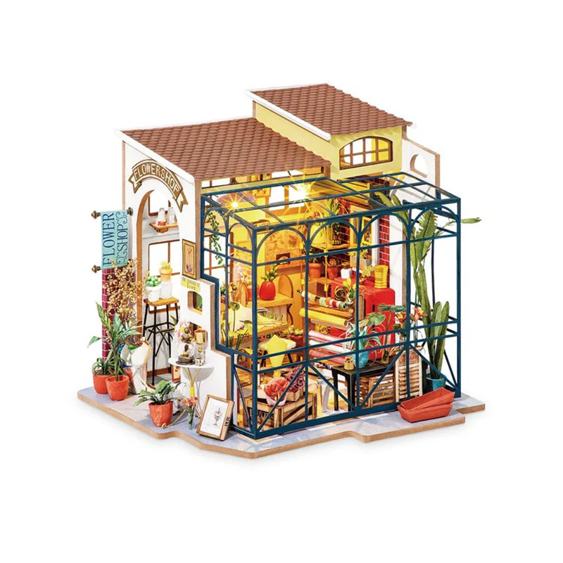 Robotime DG145 Rolife Emily's Flower Shop Miniature House - JOYTOY WORLD