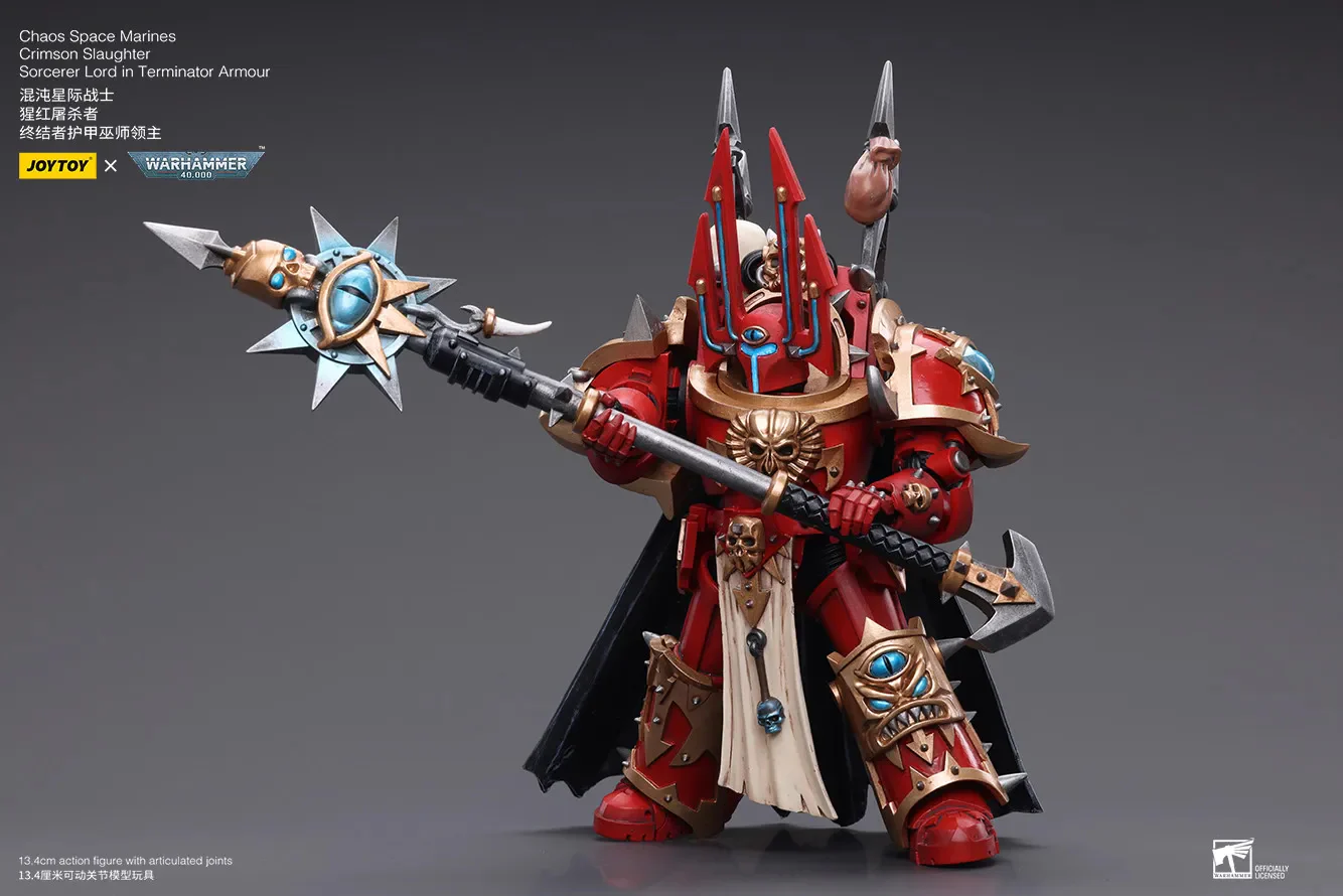 JOYTOY JT6816 Warhammer 40k 1: 18 ChaosSpace Marines Crimson Slaughter Sorcerer Lord in Terminator Armour - JOYTOY WORLD
