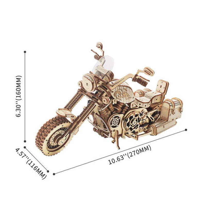 Robotime LK504 ROKR Cruiser Motorcycle 3D Wooden Puzzle - JOYTOY WORLD