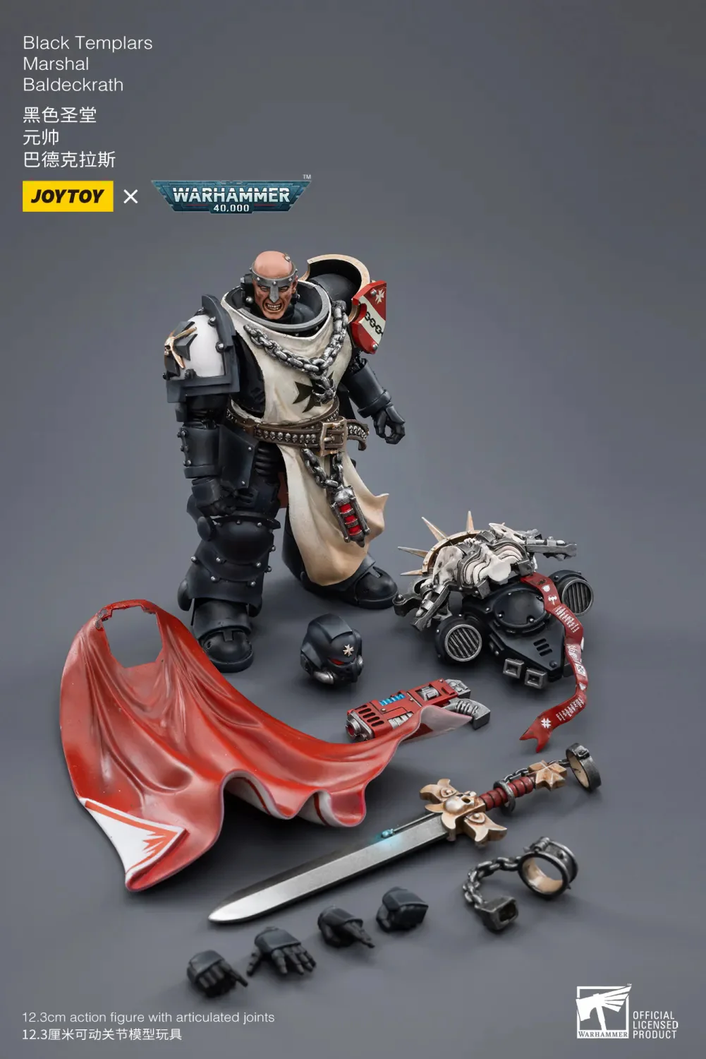 JOYTOY Warhammer 40k 1: 18 Black Templars Marshal Primaris Sword Brethren and Emperors Champion - JOYTOY WORLD