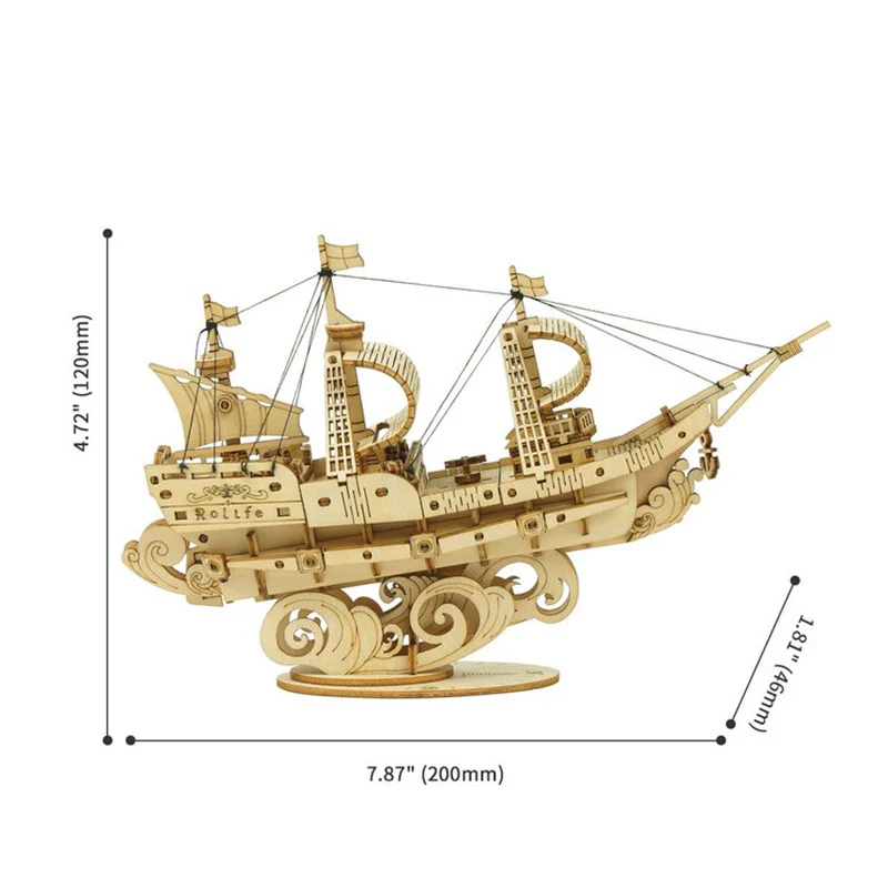 Robotime TG305 Rolife Sailling Ship Model 3D Wooden Puzzle - JOYTOY WORLD