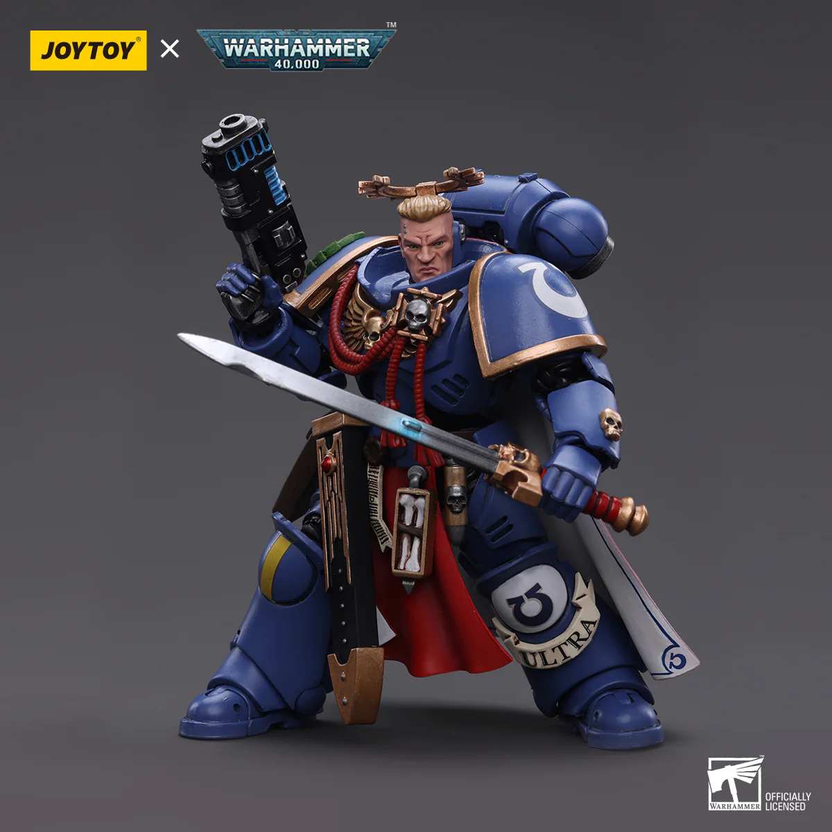 JOYTOY JT6441 Warhammer 40k 1: 18  Ultramarines  Primaris Captain with Power Sword and Plasma Pistol - JOYTOY WORLD