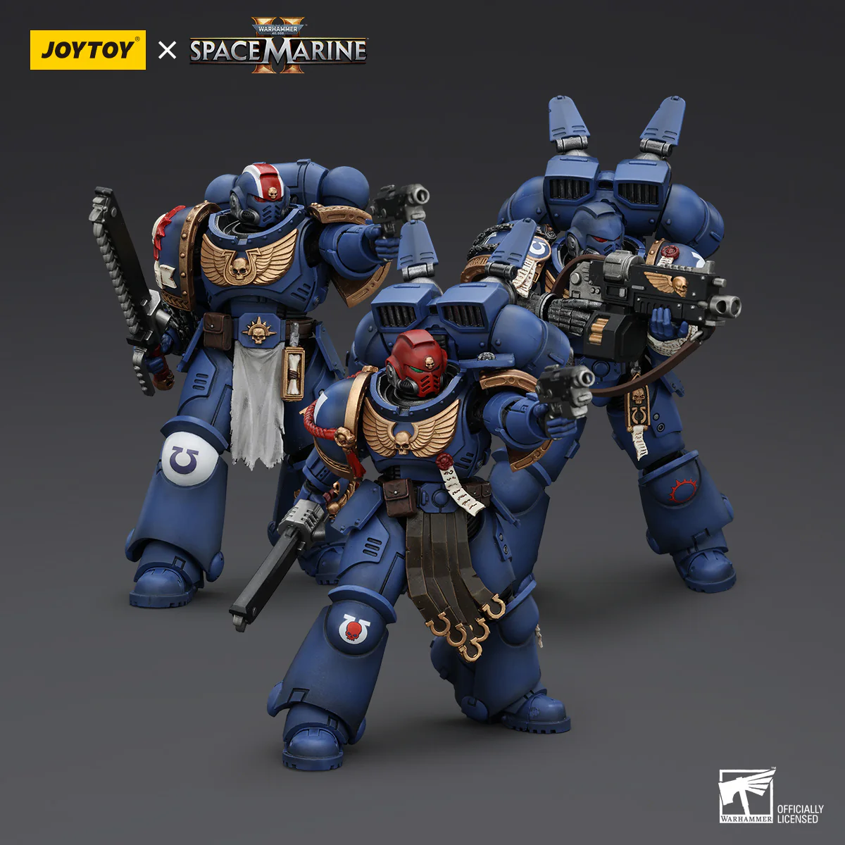 JOYTOY Warhammer 40k Space Marine 2 1: 18 Ultramarines Lieutenant Titus  Sergeant Gadriel and Brother Chairon - JOYTOY WORLD