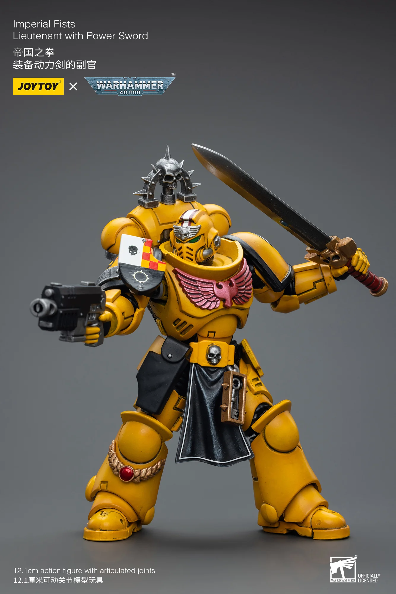 JOYTOY JT7714 Warhammer 40k 1: 18 Imperial Fists Lieutenant with Power Sword - JOYTOY WORLD