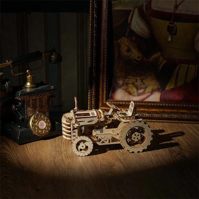 Robotime LK401 ROKR Tractor Mechanical Gears 3D Wooden Puzzle - JOYTOY WORLD