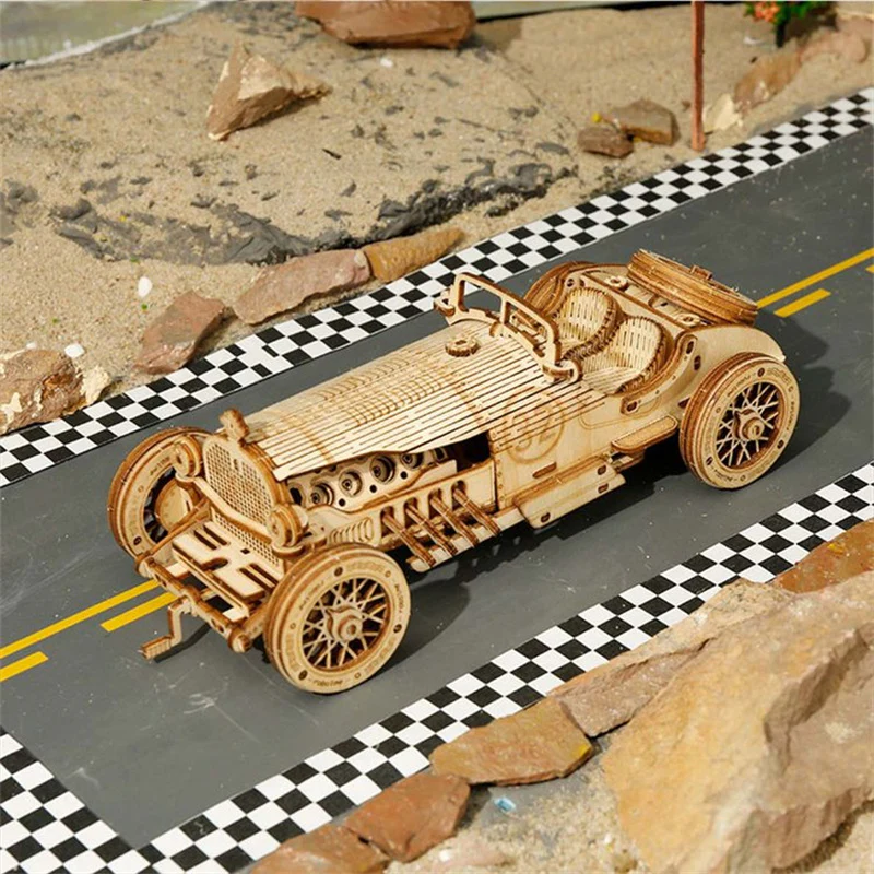 Robotime MC401 ROKR Grand Prix Car Scale Model 3D Wooden Puzzle - JOYTOY WORLD