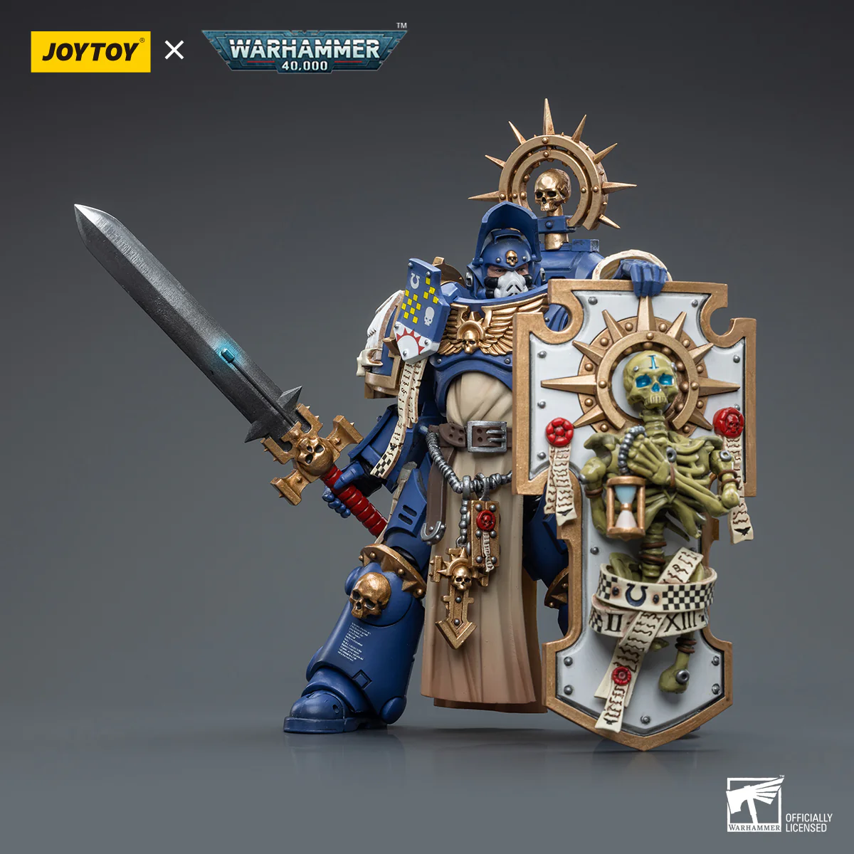 JOYTOY JT6465 Warhammer 40k 1: 18 Ultramarines Primaris Captain with Relic Shield and Power Sword - JOYTOY WORLD