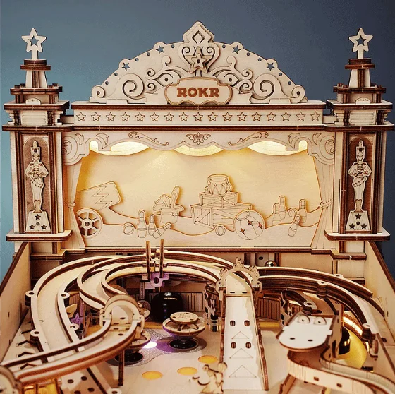 Robotime EG01 3D Pinball Machine 3D Wooden Puzzle for Kid Adult Family Party Vintage Style Pinball Game - JOYTOY WORLD