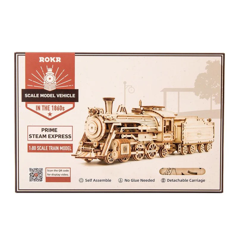 Robotime MC501 ROKR Prime Steam Express Train 3D Wooden Puzzle - JOYTOY WORLD