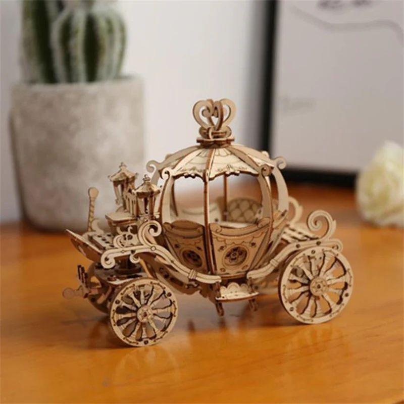 Robotime TG302 Rolife Pumpkin Carriage 3D Wooden Puzzle - JOYTOY WORLD