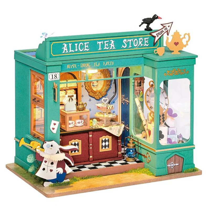 Robotime DG156 Rolife Alice's Tea Store DIY Miniature House Kit - JOYTOY WORLD