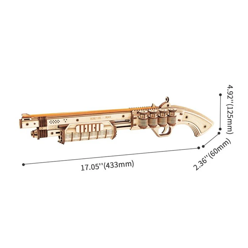 Robotime LQ501 ROKR Terminator M870 Gun Toy 3D Wooden Puzzle - JOYTOY WORLD