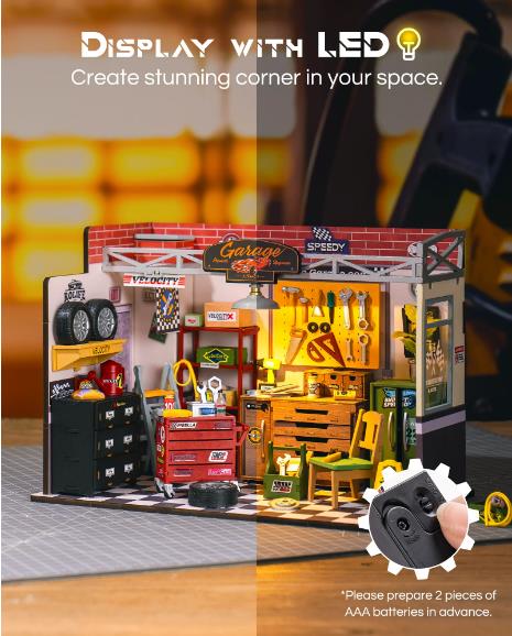 Robotime DG165 Garage Workshop - JOYTOY WORLD