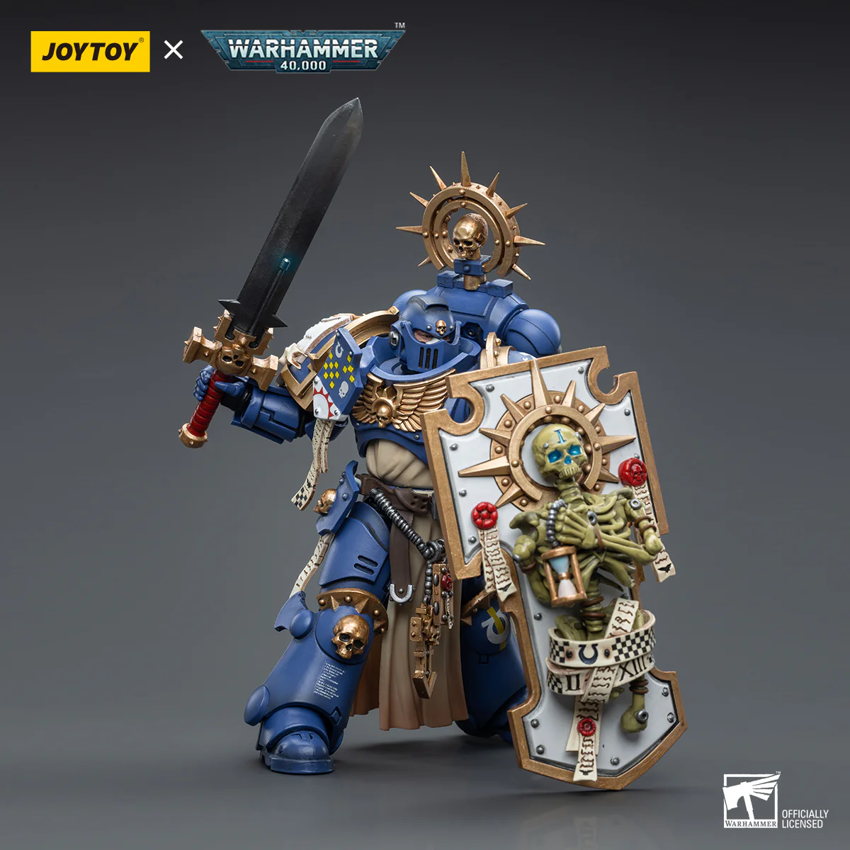 JOYTOY JT6465 Warhammer 40k 1: 18 Ultramarines Primaris Captain with Relic Shield and Power Sword - JOYTOY WORLD