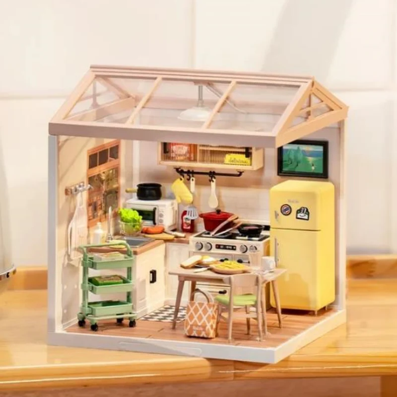 Robotime DW008 Happy Meals Kitchen - JOYTOY WORLD