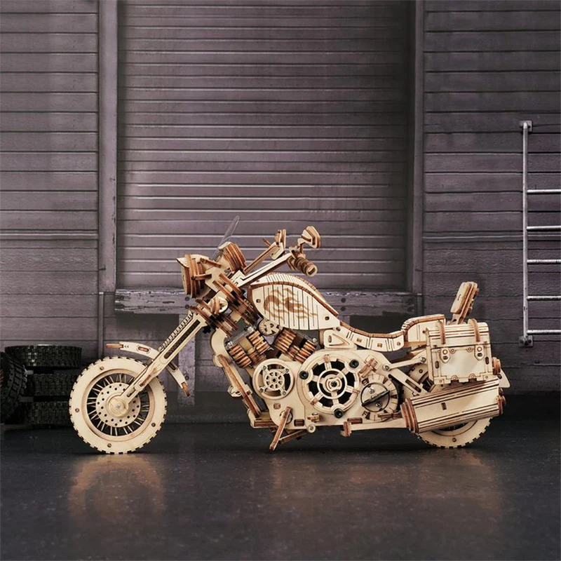 Robotime LK504 ROKR Cruiser Motorcycle 3D Wooden Puzzle - JOYTOY WORLD