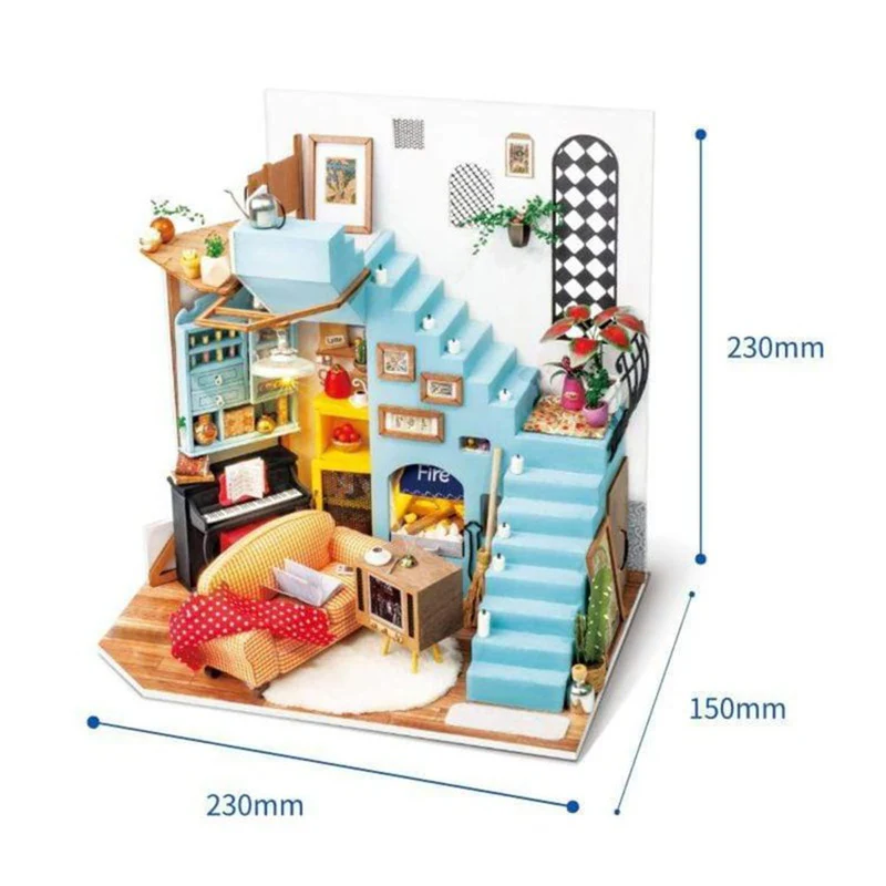 Robotime DG141 Rolife Joy's Peninsula Living Room DIY Miniature Dollhouse 1:18 - JOYTOY WORLD
