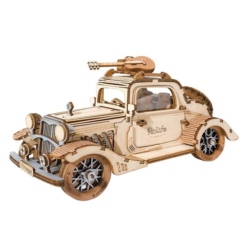 Robotime TG504 Rolife Vintage Car 3D Wooden Puzzle - JOYTOY WORLD