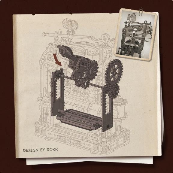 Robotime LK602 Classic Printing Press - JOYTOY WORLD
