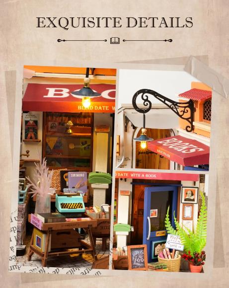 Robotime DG164 Corner Bookstore - JOYTOY WORLD