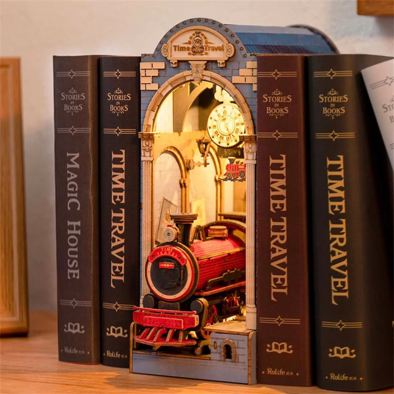 Robotime TGB04 Rolife Time Travel 3D Wooden DIY Miniature House Book Nook - JOYTOY WORLD