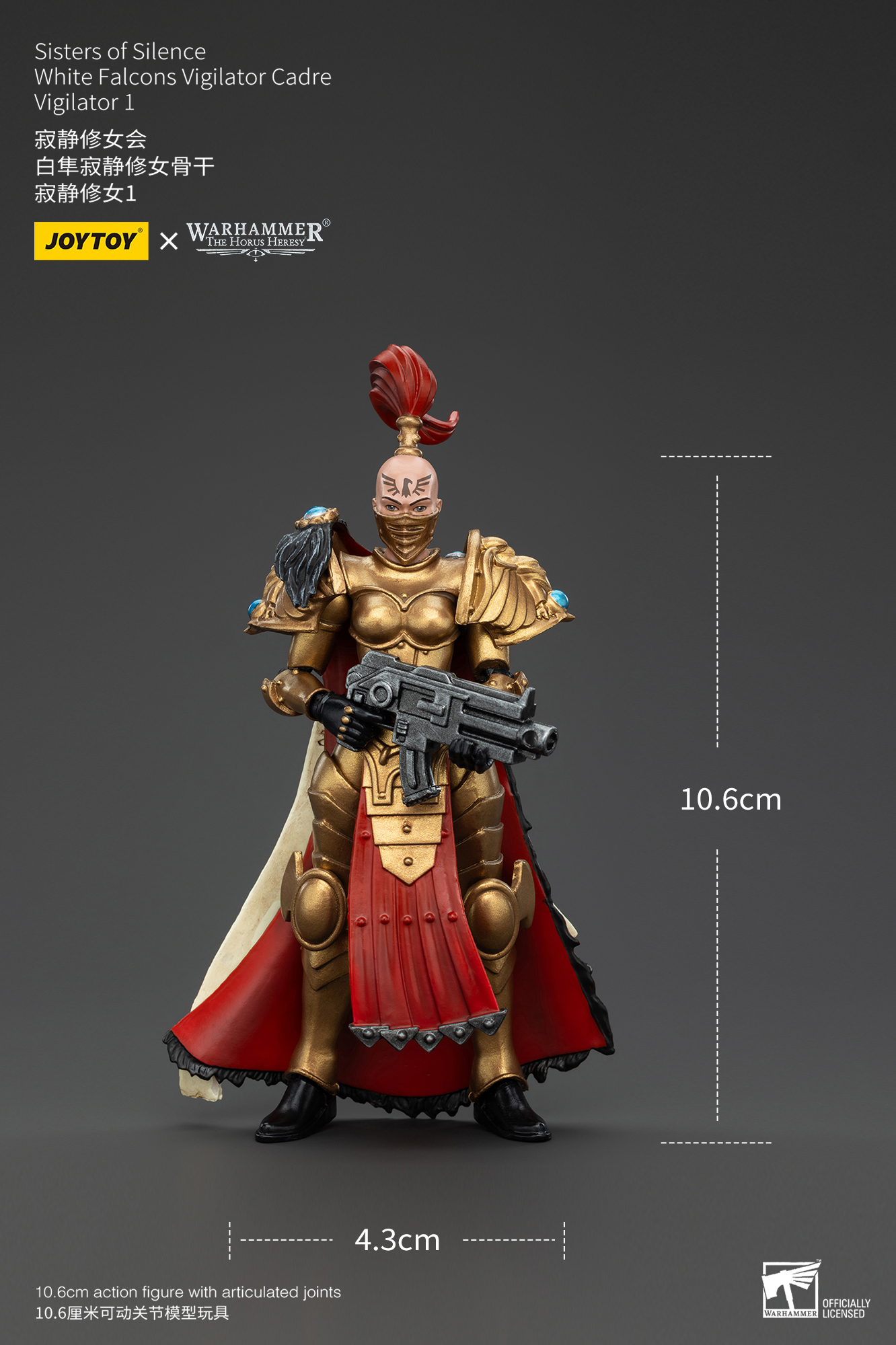 JOYTOY Warhammer The Horus Heresy 1:18 Sisters of Silence White Falcons Vigilator Cadre Vigilator Mistress - JOYTOY WORLD