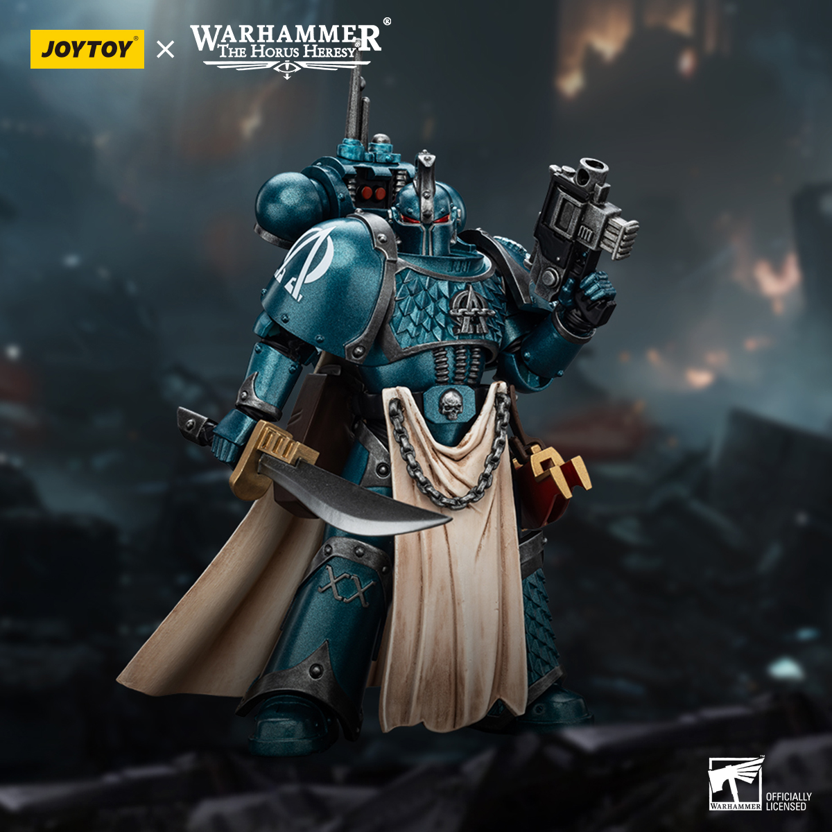 JOYTOY Warhammer The Horus Heresy 1: 18 Alpha Legion Legion Praetor with Power Sword and Harrowmaster Armillus Dynat - JOYTOY WORLD