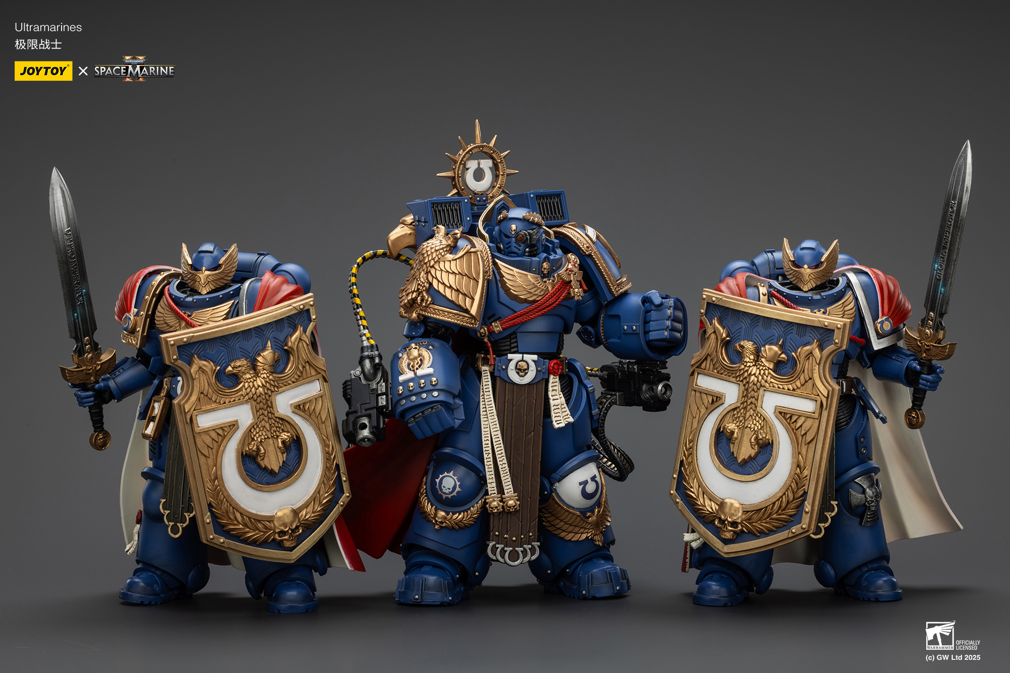 JOYTOY Warhammer 40k Space Marine 2 1: 18 Ultramarines Marneus Calgar Chapter Master with MKX Gravis Armour and Gauntlets of Ultramar and Victrix Honour Guard - JOYTOY WORLD