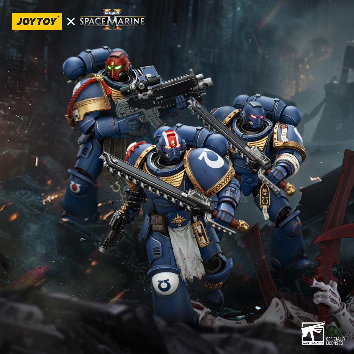 JOYTOY Warhammer 40k Collectors Edition Space Marine 2 Ultramarines  Lieutenant Titus, Sergeant Gadriel and Brother Chairon - JOYTOY WORLD