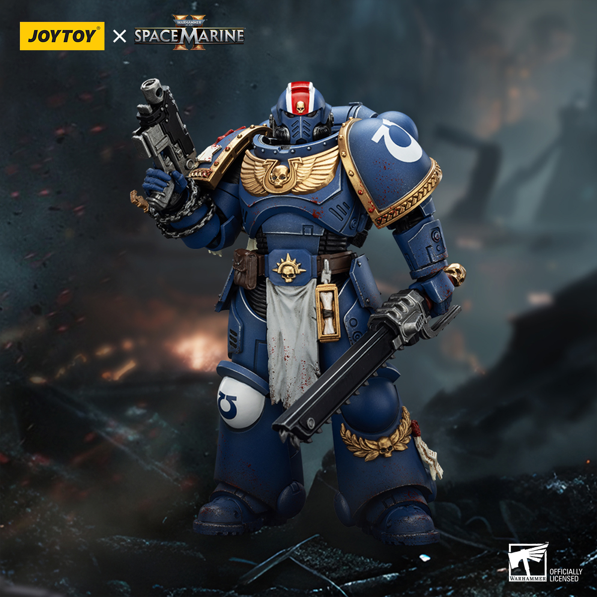 JOYTOY Warhammer 40k Collectors Edition Space Marine 2 Ultramarines  Lieutenant Titus, Sergeant Gadriel and Brother Chairon - JOYTOY WORLD