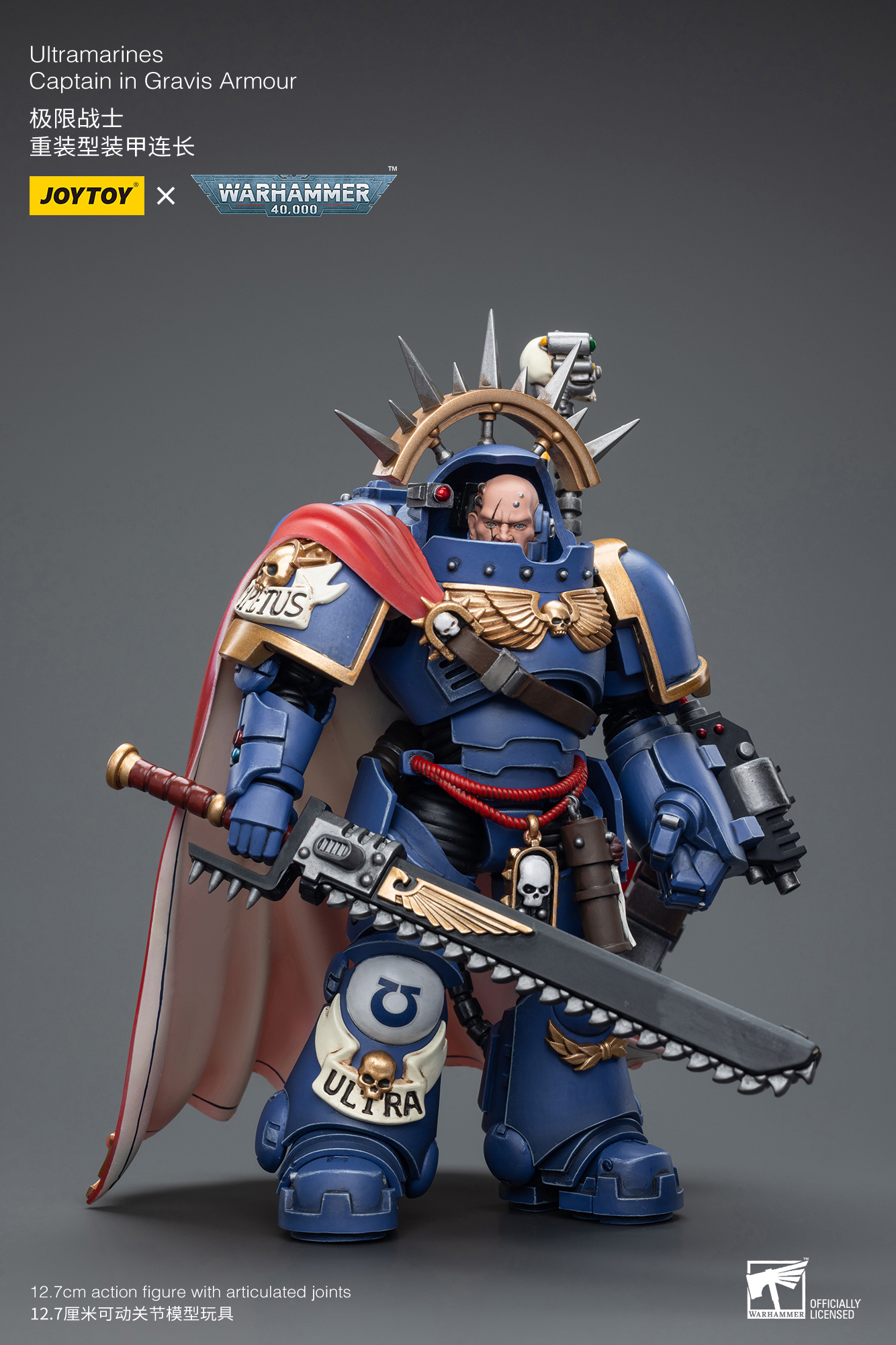 JOYTOY JT7745 Warhammer 40k 1: 18 Ultramarines Captain in Gravis Armour - JOYTOY WORLD