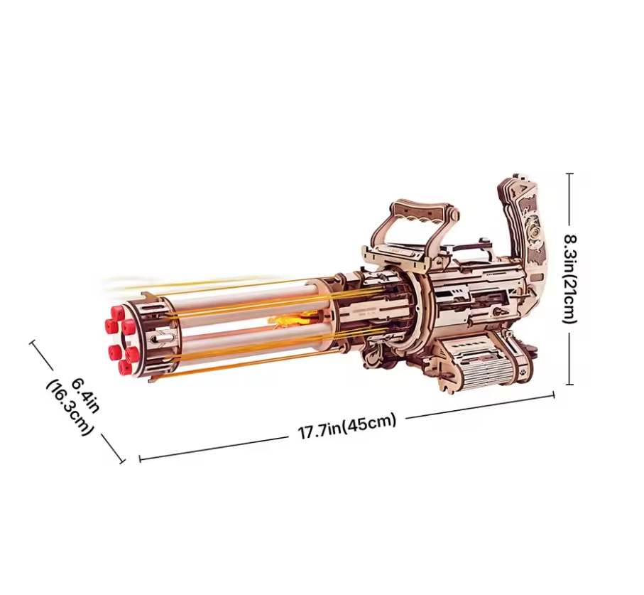Robotime LQA01 Rotating-Barrel Machine Gun - JOYTOY WORLD