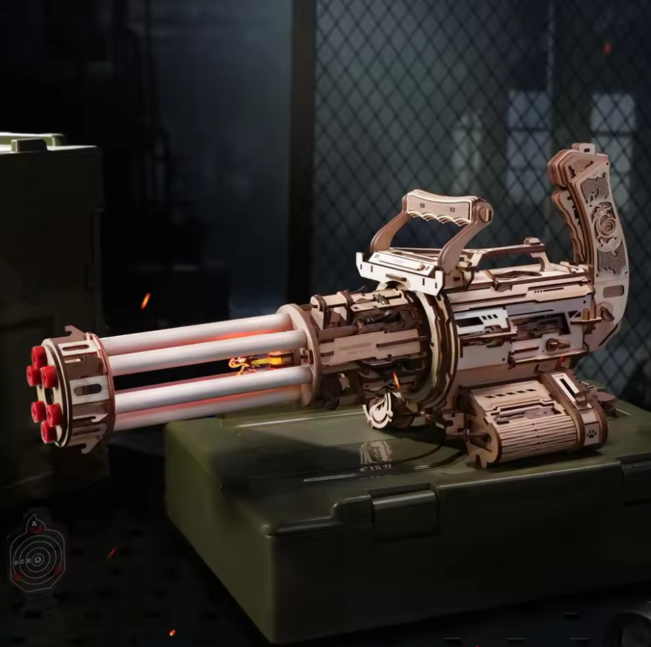 Robotime LQA01 Rotating-Barrel Machine Gun - JOYTOY WORLD