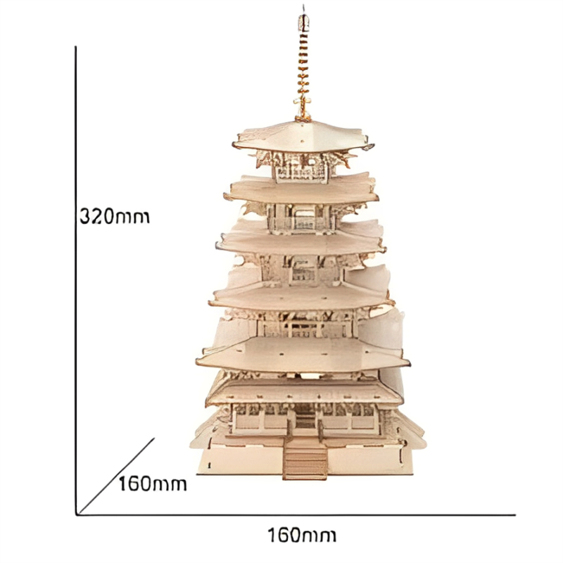 Robotime TNG02 Five-storied Pagoda - JOYTOY WORLD