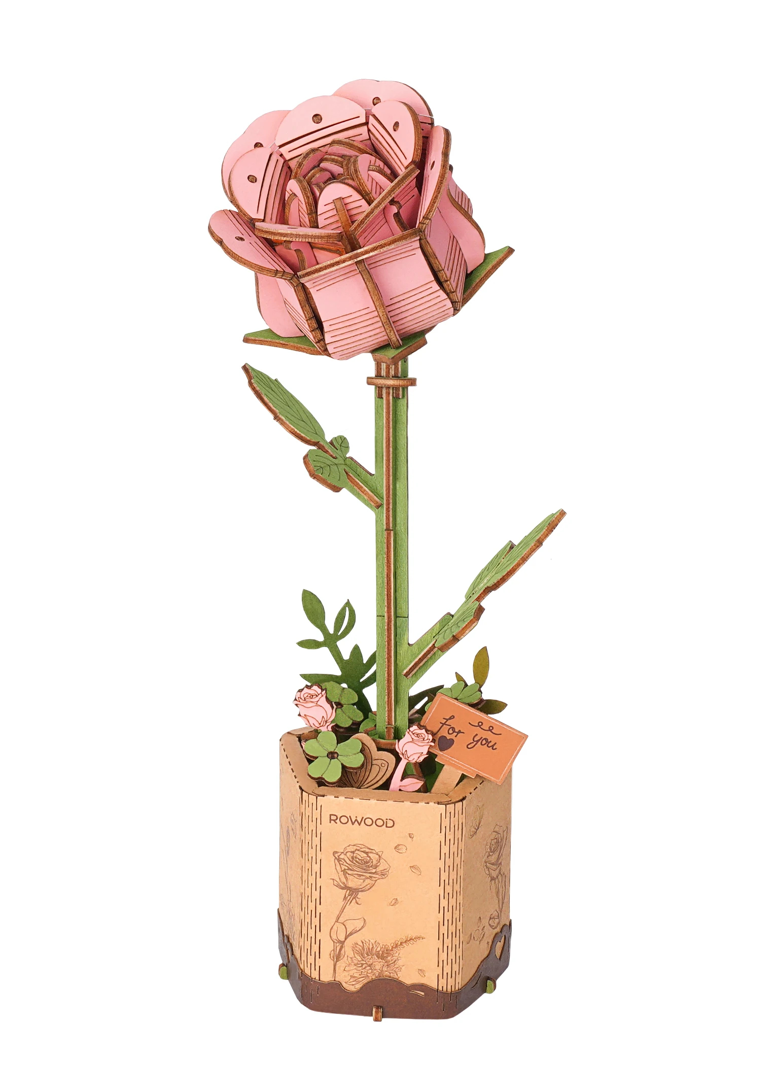 Robotime TW041 Pink Rose - JOYTOY WORLD