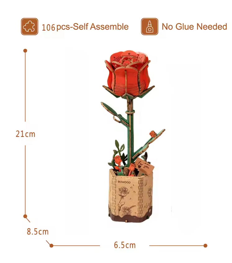 Robotime TW042 Red Rose - JOYTOY WORLD