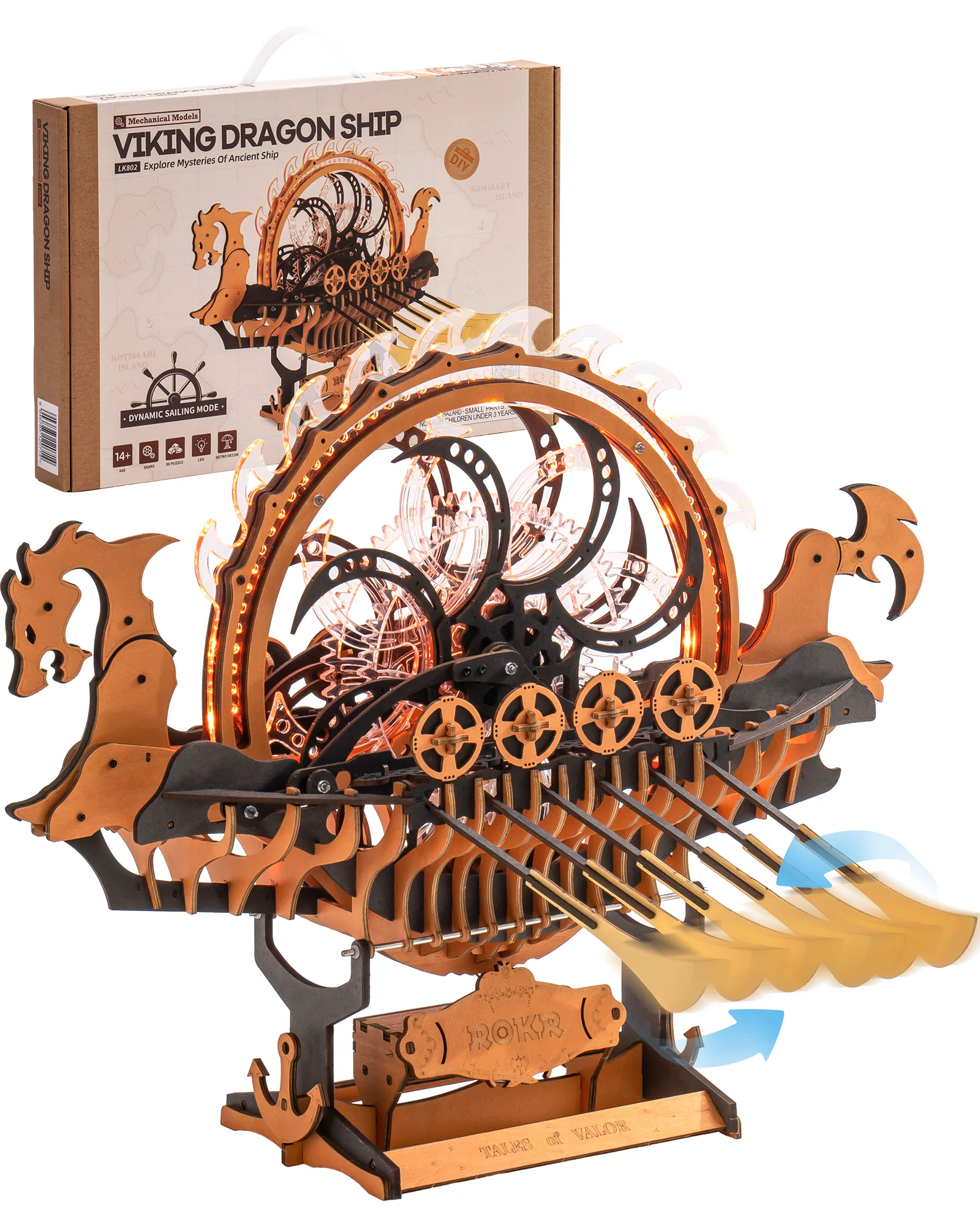 Robotime LK802 Viking Dragon Ship - JOYTOY WORLD