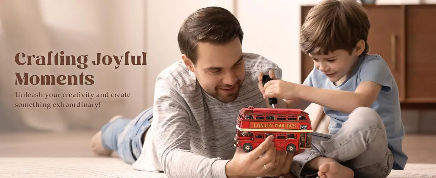 Robotime TGM02 London Tour Bus - JOYTOY WORLD
