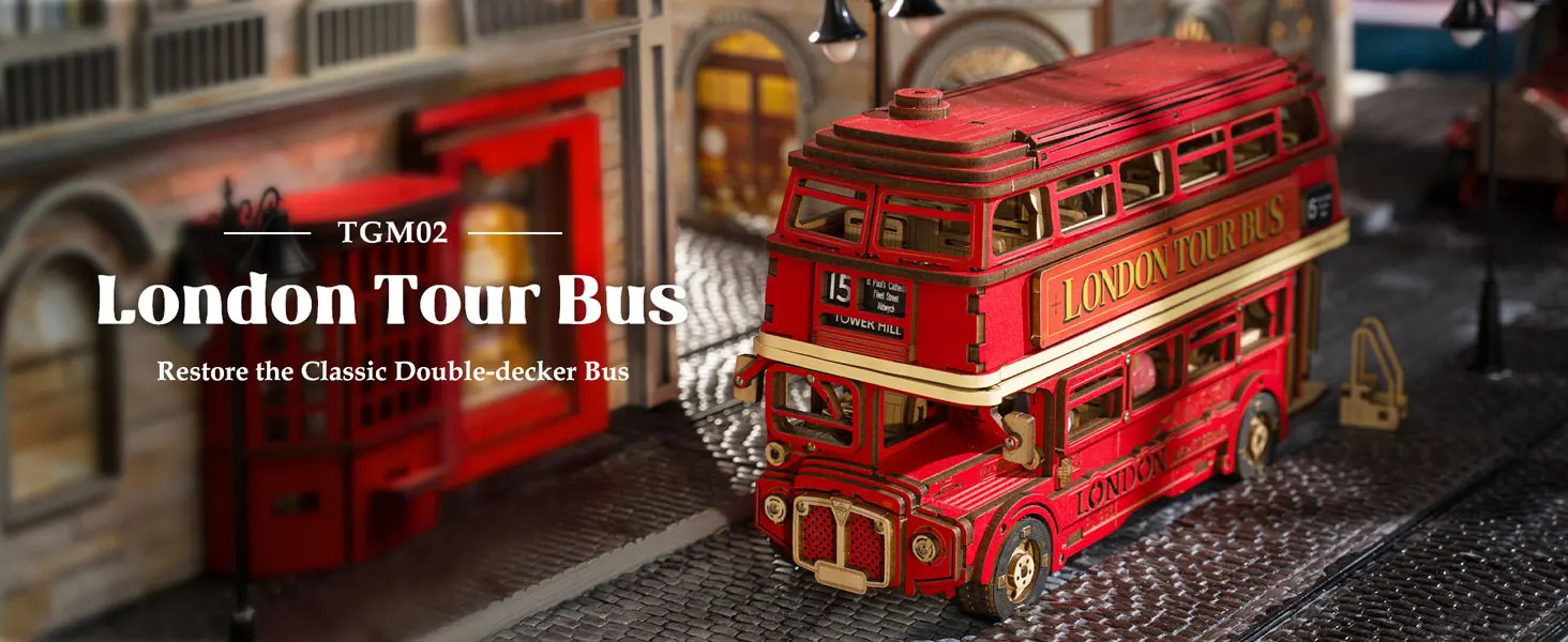 Robotime TGM02 London Tour Bus - JOYTOY WORLD