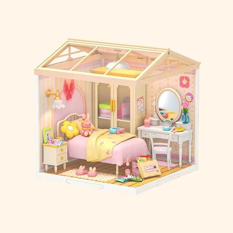 Robotime DW016 Lovely Pink Bedroom - JOYTOY WORLD