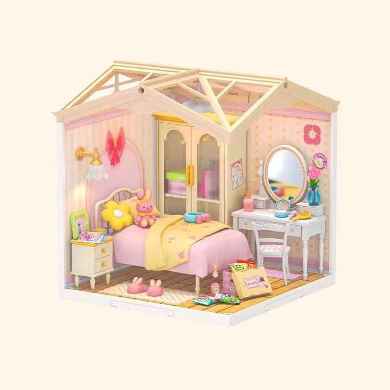 Robotime DW016 Lovely Pink Bedroom - JOYTOY WORLD
