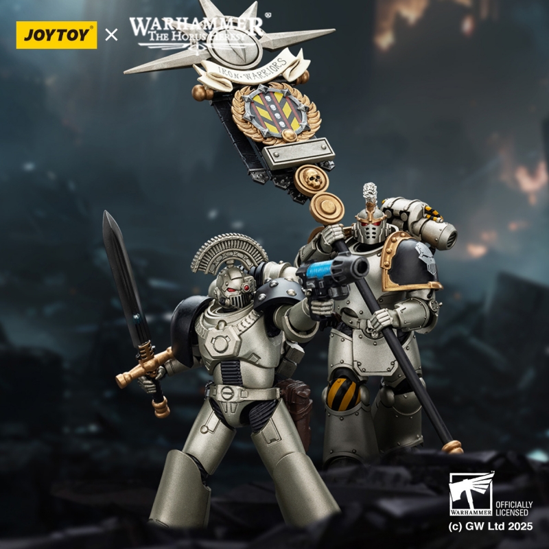 JOYTOY Warhammer The Horus Heresy lron Warriors MKVI Tactical Sergeant and Command Squad Chosen with Legion Standard - JOYTOY WORLD