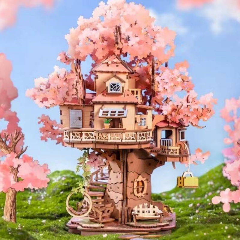 Robotime TGS04 Sakura Tree House - JOYTOY WORLD
